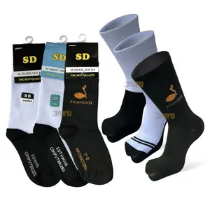 Kaus Kaki Anak Sekolah Putih dan Hitam dengan Telapak Hitam - Bundling 3 Pasang Murah - Fashion Sd Smp