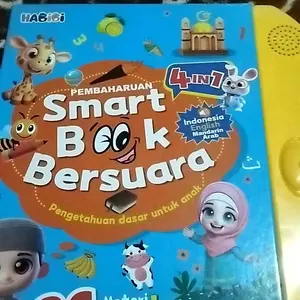 Habibi Buku Edukasi Elektronik 3-in-1 Bersuara - Belajar 3 Bahasa (Inggris, Mandarin, Indonesia) | Mainan Edukasi Interaktif untuk Pemula, 26 Materi & Lagu
