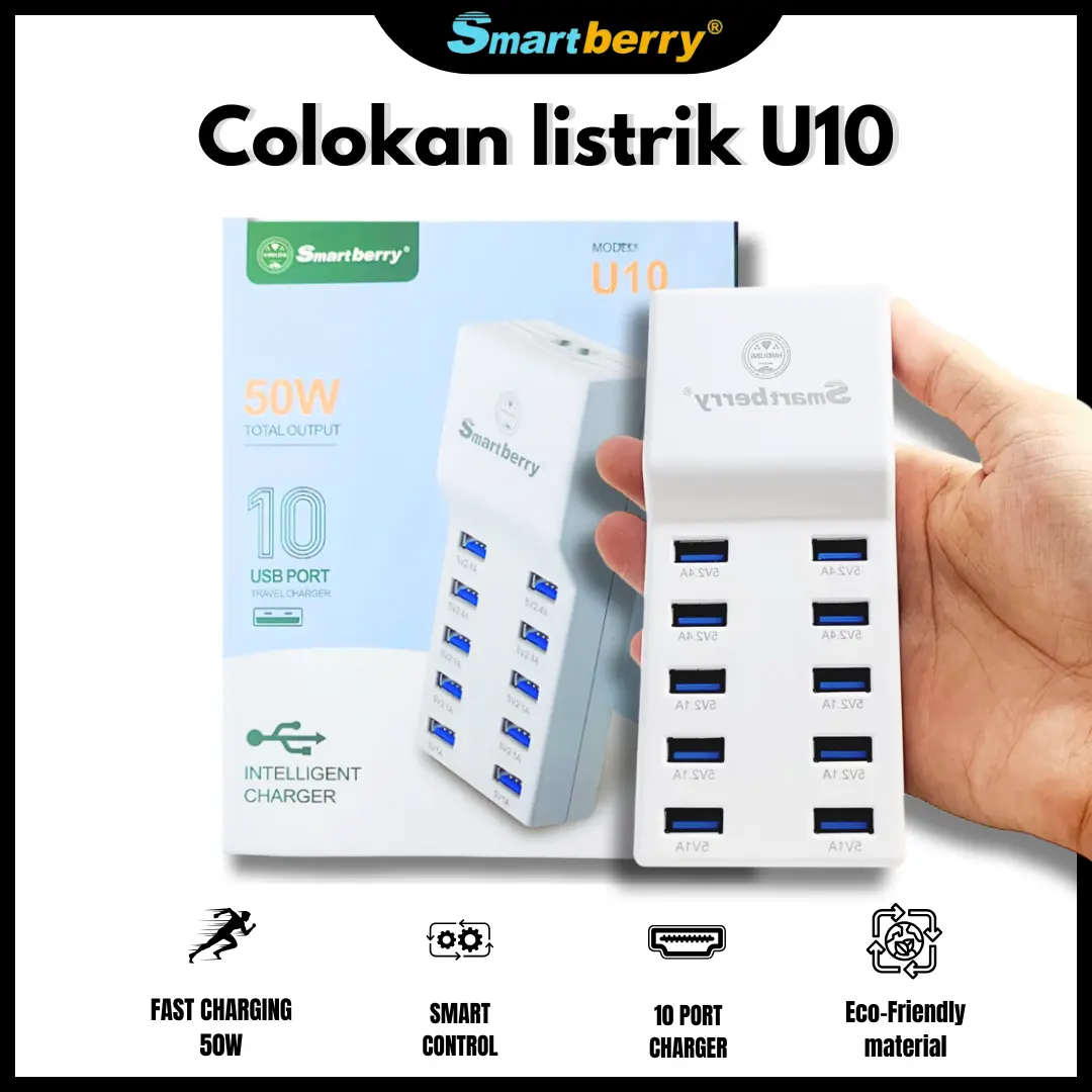 U10 Travel Charger Usb 10 Port 50w / 10port Usb 50w Charger Fast Charger
