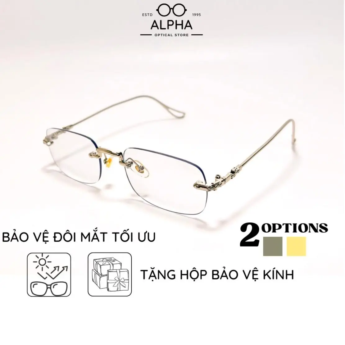 Mã 3308- Kính cận thị không viền giành cho học sinh, sinh viên chống sáng xanh , tia UV, phong cách tổng tài