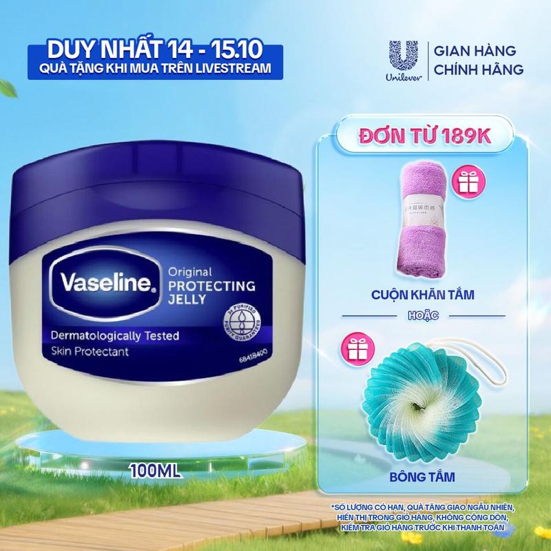 [Live] Sáp dưỡng ẩm Vaseline Protecting Jelly 100ml (85g) phục hồi da khô nứt nẻ