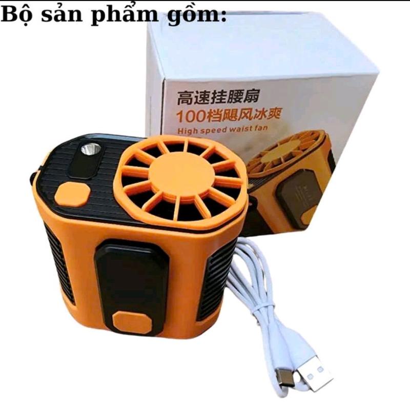 quạt đeo hông,thắt lưng kèm đèn pin 1