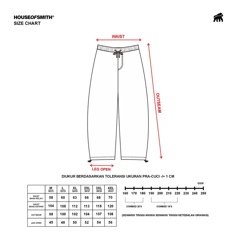 House of Smith Wide Sweat Pants Groove Barrel Pants Misty - Celana Panjang Pria