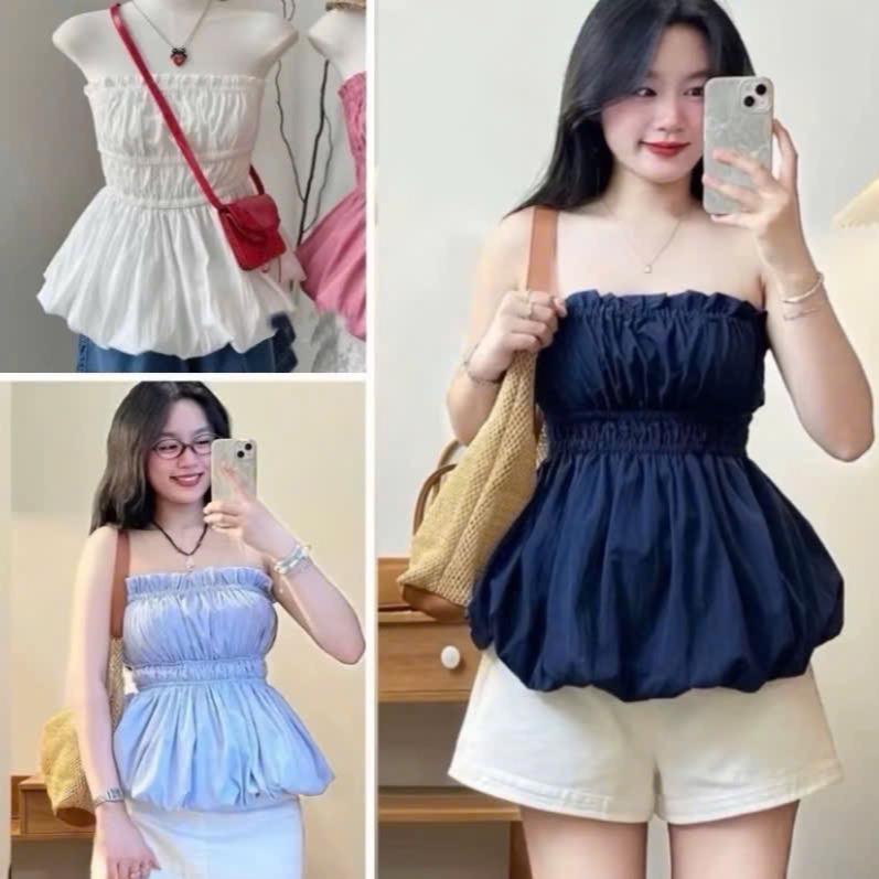 A7 DEAL MỞ BÁN Áo ống bí nhúng thun nhiều màu co giãn cho bạn nữ chọn lựa đa dạng màu sắc phù hợp freesize