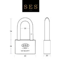 Gambar Gembok - Padlock SES BS 601 BH - 60MM ( Leher Panjang ) - Satin Nickel dari SES Official Store Kota Administrasi Jakarta Utara 4 Tokopedia