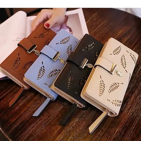 Dompet Wanita motif Daun kulit import