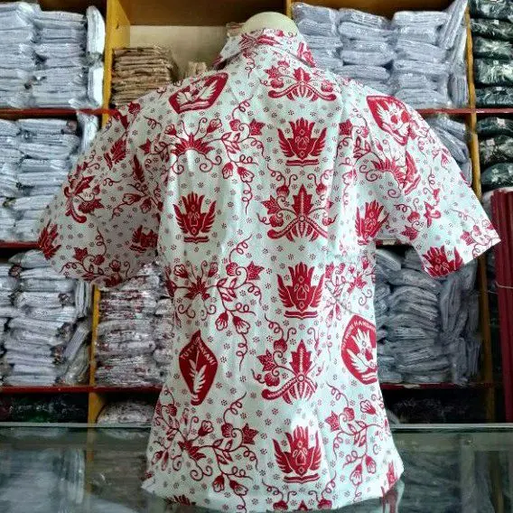 Baju Batik seragam sekolah SD lengan pendek size 7-17/Atasan seragam sekolah 3
