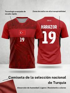 Ropa deportiva de alto rendimiento 2026 del equipo nacional turco: prenda de punto, camiseta de fútbol profesional y duradera, malla ligera y transpirable, top deportivo