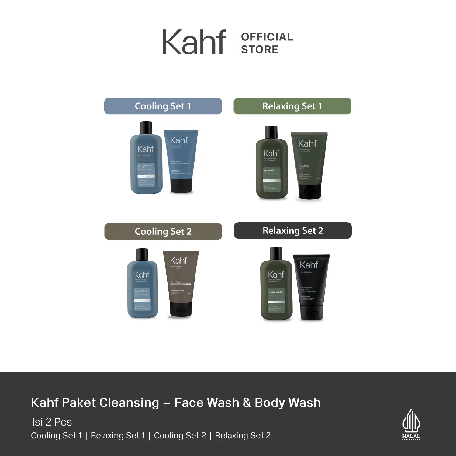 Kahf Paket Cleansing Isi 2pcs - Face Wash & Body Wash