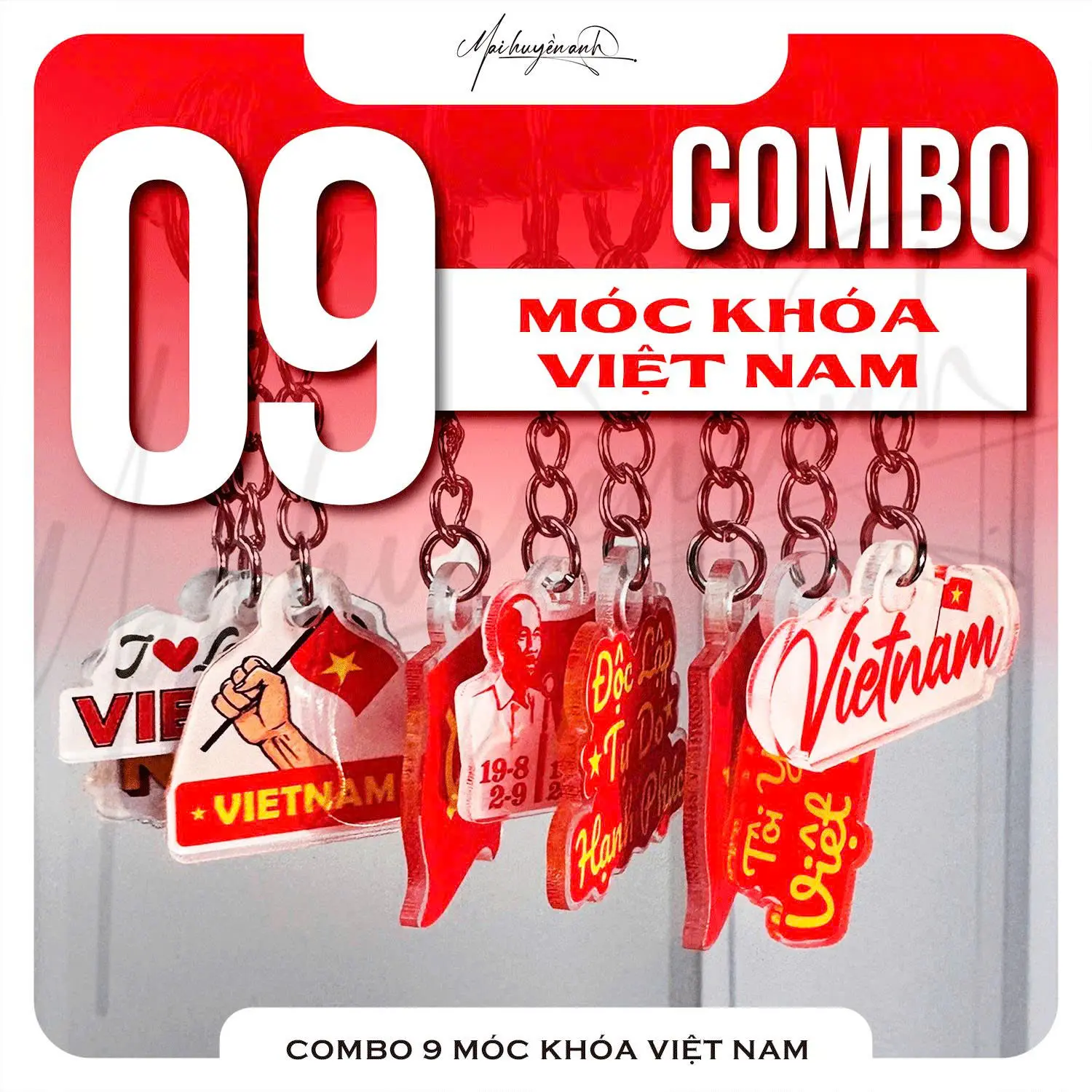 Móc khóa LÁ CỜ VIỆT NAM - TÔI YÊU VIỆT NAM  - Chất liệu mica bền đẹp – Món quà tri ân và kỷ niệm ý nghĩa
