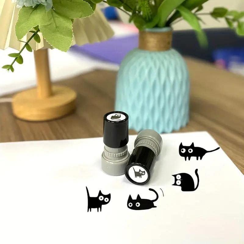 Cat Pattern Stamp, 1 Count Cute Cat Stamp, 1 Box Lovely Cat Stamp for DIY Scrapbooking, Journaling, Gift Wrapping, Greeting Cards 0