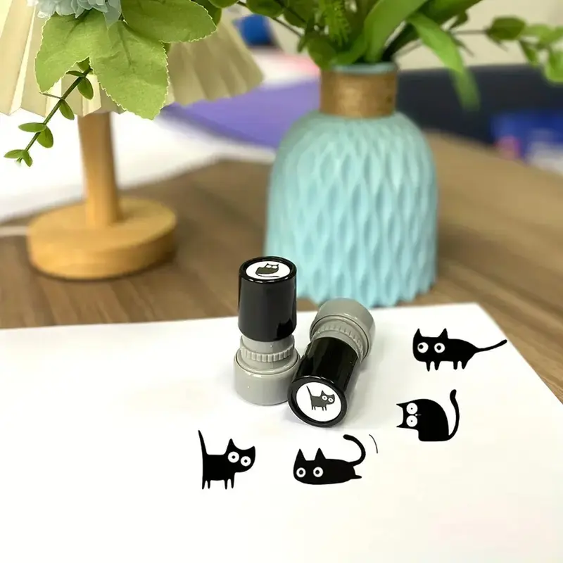 Cat Pattern Stamp, 1 Count Cute Cat Stamp, 1 Box Lovely Cat Stamp for DIY Scrapbooking, Journaling, Gift Wrapping, Greeting Cards 0