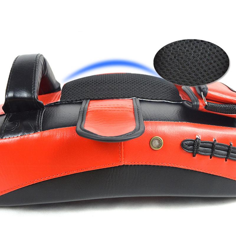 Product Introduction of 1PCS Curved Boxing Muay Thai Hand Target Wear Resistant Shock-Absorbing Faux Leather Kick Target 10