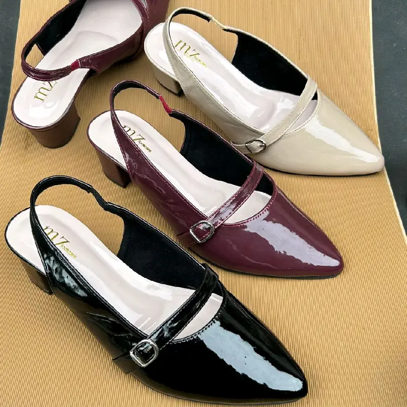 Sandal jumbo big size 45-37 wanita mules new high heels 5cm Pesta Shoes 1