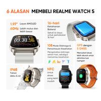 Gambar realme Watch 5 | Compass & Independent GPS | 460mAh 14-day Battery Life | Accurate Sports & Health | AMOLED 600nits | IP68 Water Resistant - Titanium Silver dari realmeofficialpartner Kab. Tangerang 2 Tokopedia