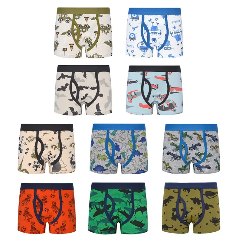 Summer Kids Underwear For Boys Comfortable Cotton Teenager Underpants Cute Dinosaurs Cars Sharks Toddler Shorts Briefs Children's Panties 1-12 Years