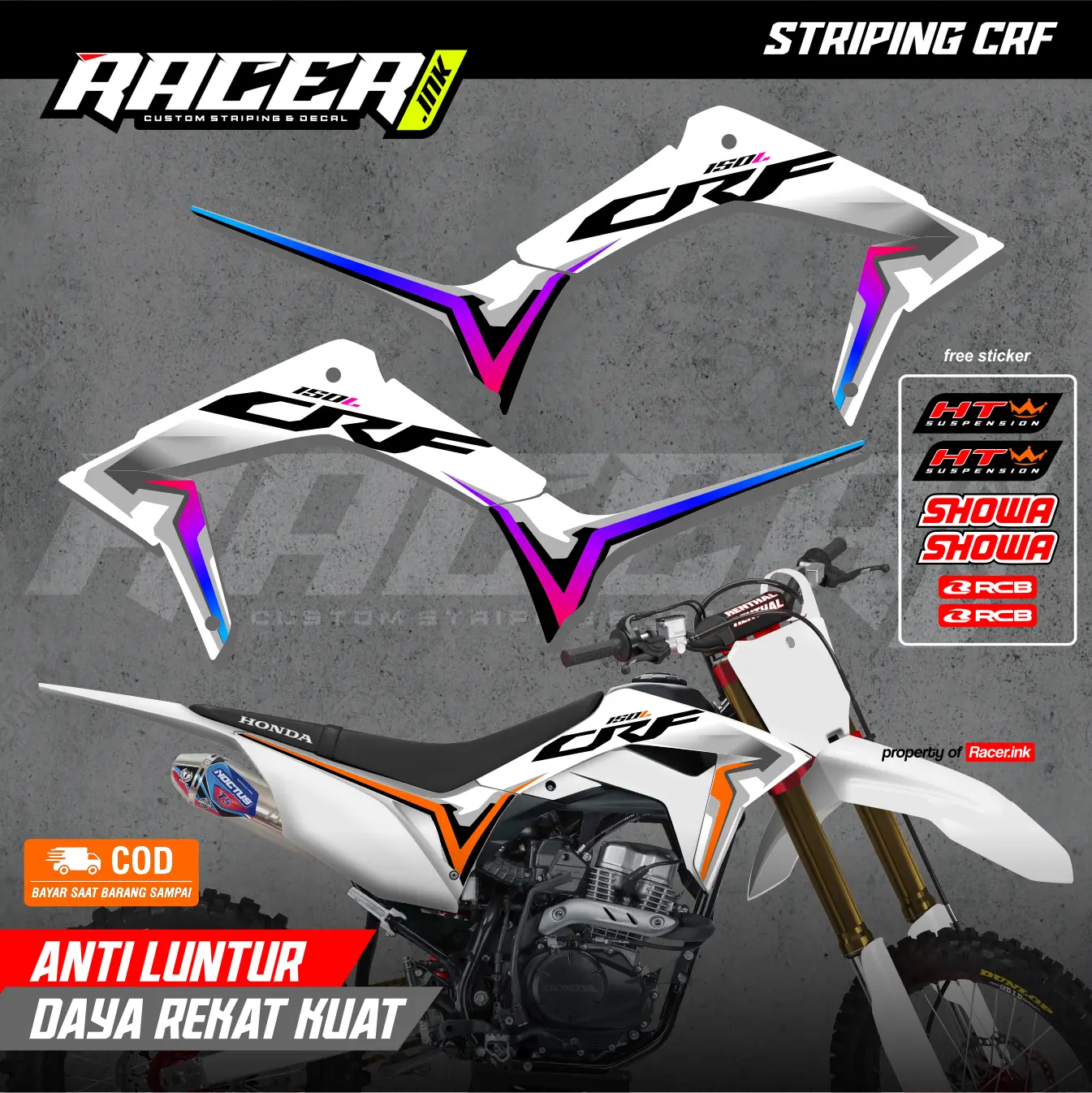 STRIPING CRF 150 L VARIASI GLOSSY BY RACER INK