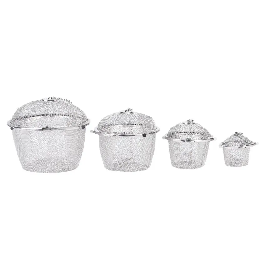 Túi Gia Vị Gia Vị, 4 Kích Cỡ, Bộ Lọc Trà, Nắp Xích, Bóng Lưới Thép Không Gỉ, Bộ Lọc Trà Và Cà Phê, Giỏ, Dụng Cụ Truyền