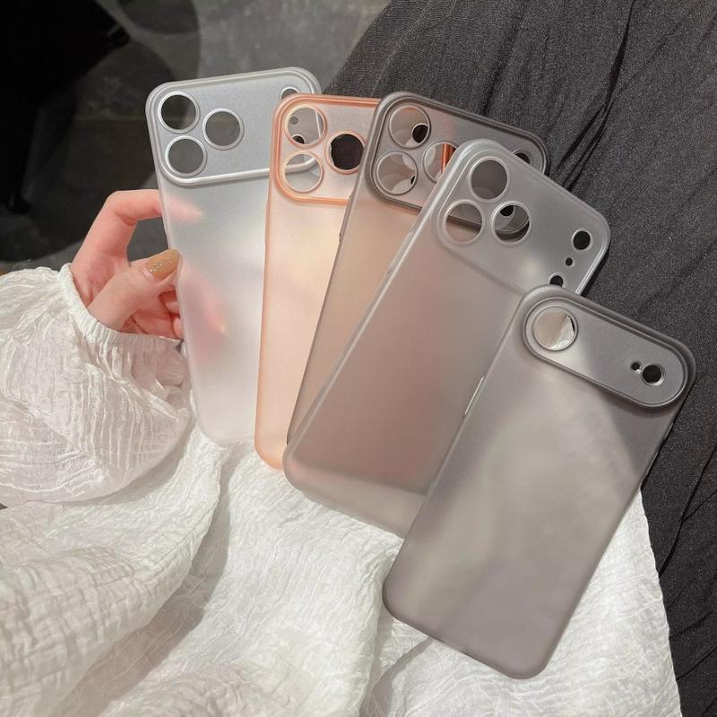 Ốp điện thoại mờ siêu mỏng cho IPhone 11 17 16 14 15 Pro Max 12 13 Pro Max 16 Plus XR XS Max Bảo vệ ống kính Ốp lưng chống trầy xước