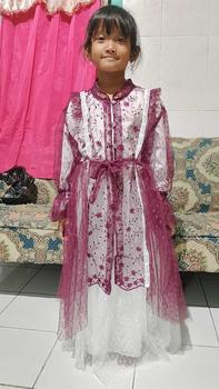 Product Review of KAMARI set rok anak ice blue,burgundy,set gaun anak,set rok anak lebaran..brukat tile dot/polos,kebaya anak,gamis lebaran anak kekinian usia 2-15 tahun Setelan Muslim anak Bunga Outer Baju Jilbab Nyaman Panjang Panjang Dress Kaos from A**a 2