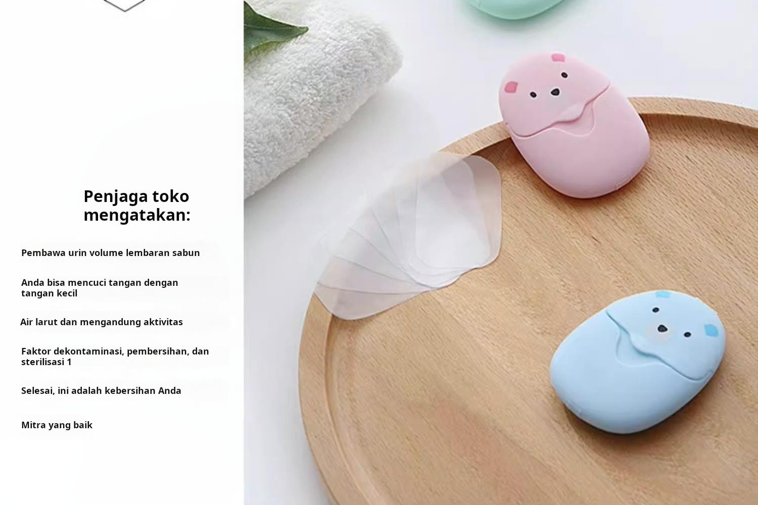 Sabun Lembaran Berukuran Kecil dan Portabel Bentuk Beruang Lucu Praktis untuk Membersihkan Rumah Menghasilkan Busa Lembut dan Mudah Dibilas Cocok untuk Berbagai Kebutuhan Sehari-hari