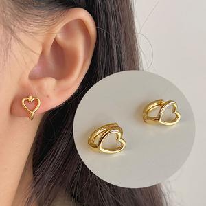 DYD Heart Earrings for Women Ganda Hikaw Non Tarnish Daily Earring Stainless Steel Hypoallergenic Jewelry Fashion Accessories Gift for Girl