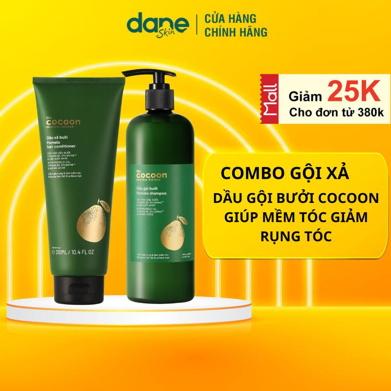 Combo dầu gội bưởi Cocoon 500ml, dầu xả bưởi Cocoon 310ml
