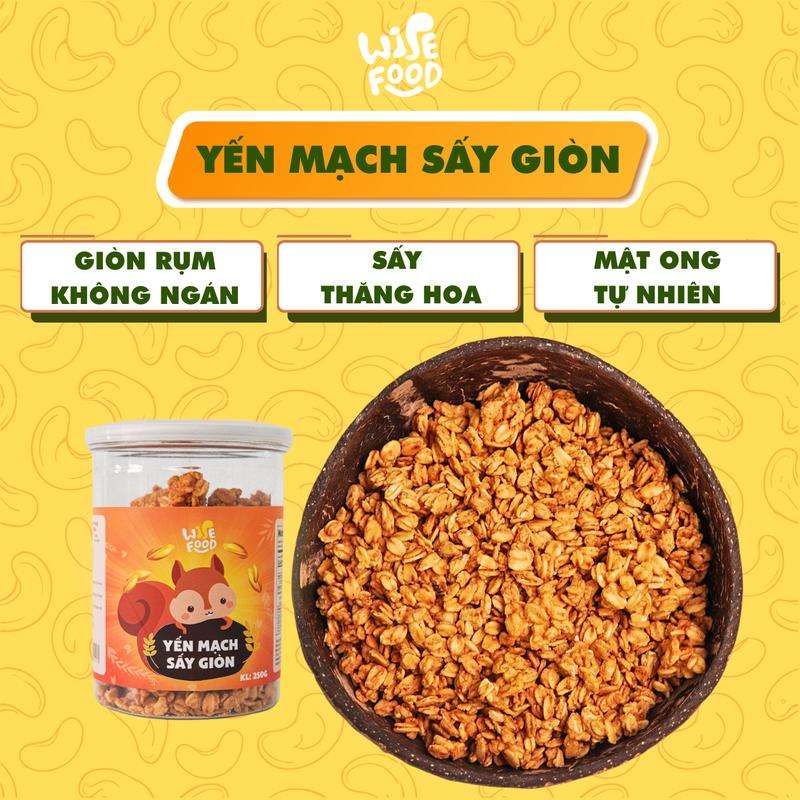 Yến Mạch Sấy Giòn 250g Wise Food Vị Truyền Thống Thơm Ngon, Giòn Rụm