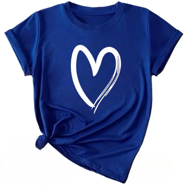 Baju Atasan Kaos katun combed/kaos wanita/baju wanita Santai Printing Oversize Spandex LOVE Oblong Tee Panjang Polos Cewek Distro 0