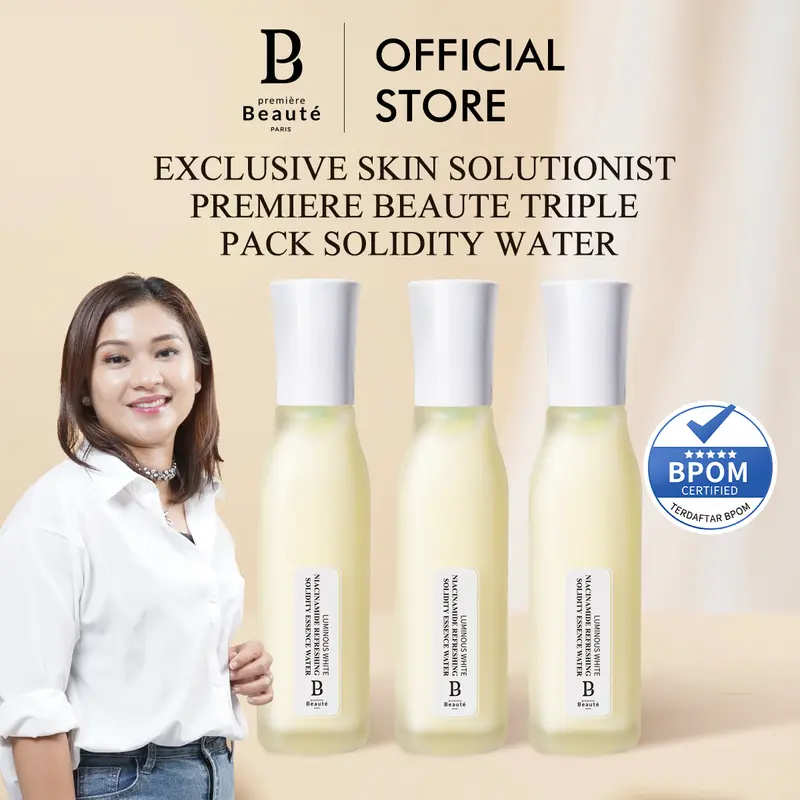 ⁠[Exclusive Skin Solutionist] TRIPLE PACK Premiere Beaute Luminous White 5% Niacinamide Refreshing Solidity Essence Water - Perawatan Wajah 3in1 Toner Serum Moisturizer 3 X 120 ml 0