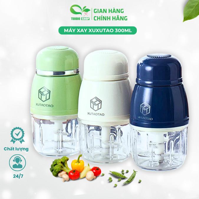 Siêu Mịn Cho Con . Máy Xay Ăn Dặm 6 Lưỡi Cối Thủy Tinh XuTaoTao Đa Năng Cầm Tay Dung Tích 300ml Cho Bé Loại 1