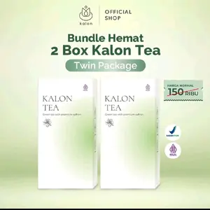 Teh Kalon[TT] Twin Package 2 Box Kalon Teh Hijau Premium Saffron BPOM & Halal MUI Suplemen Kesehatan Daun Tea Greentea Air Herbal Minuman