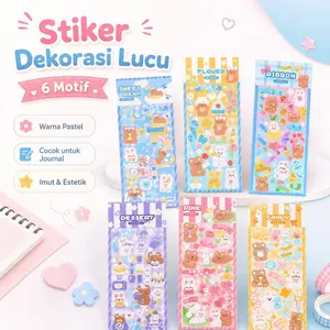 STICKER WATERPROOF KARTUN BEAR RABBIT MOTIF KARTUN LUCU
