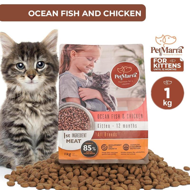 PetMarra Kitten Dry Food Ocean Fish and Chicken Flavor 1kg kittens ...