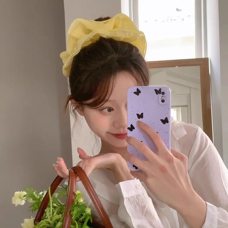 Bờm Tóc Scrunchie Phồng, Nhiều Lớp, Kiểu Cô Gái Dễ Thương Và Ngọt Ngào Dây Buộc Tóc Thịt Viên, Dây Buộc Tóc Ruột Béo Hàn Quốc, Hoa Đội Đầu 0