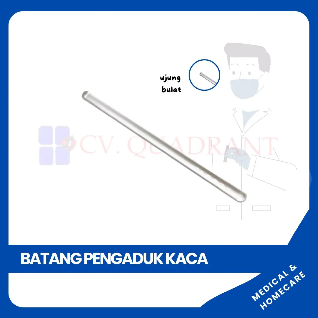 Batang Pengaduk Kaca / Spatula Kaca . Glass Rod Stirrer