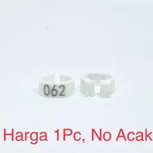 White 1Pc Ring Klip Kaki Gelang Burung Dara Merpati Ayam Bebek D 8mm Bird Pigeon Foot Ring Identification Laser Lettering - SKU 2.007.0313 - 03809 White