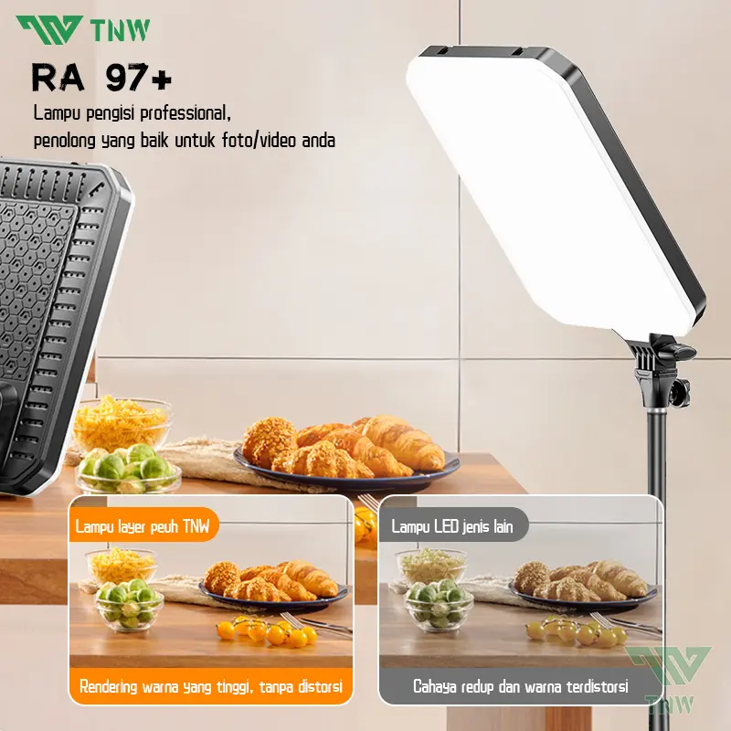 TNW Lampu Foto 16/20 Inch LED Video Light Studio Lighting Fill Light Ringlight Besar with Tripod for Live Stream Vlogging 8