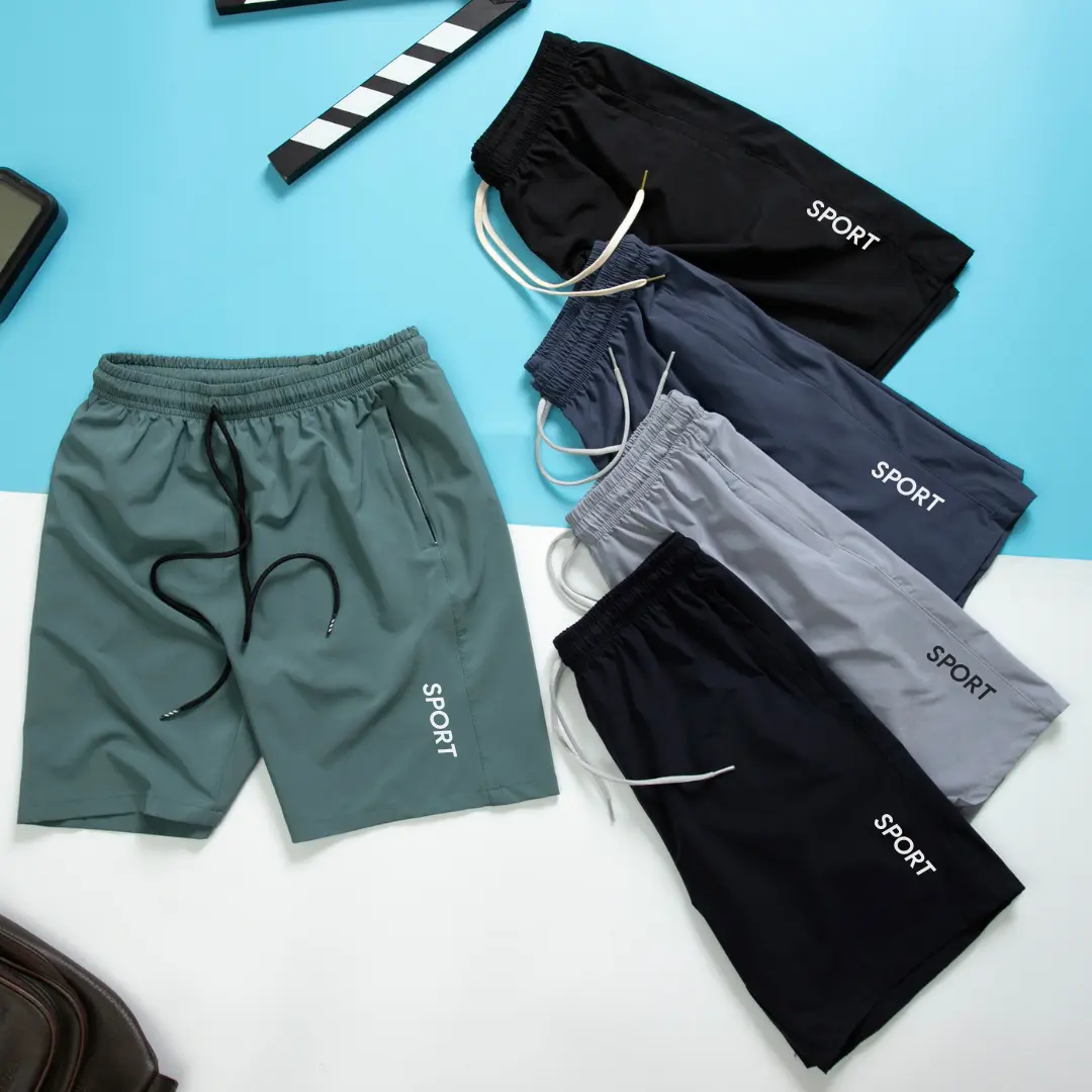Combo 5 quần short nam thể thao có  cạp chun dây rút, chất vải thoáng mát mặc nhà đi chơi đều đẹp, size từ 40-90kg