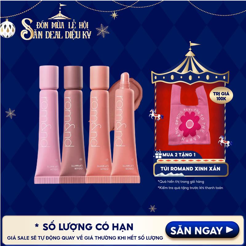 NEW Son Bùn Kiêm Má Hồng Romand Color Lip Matte 8g