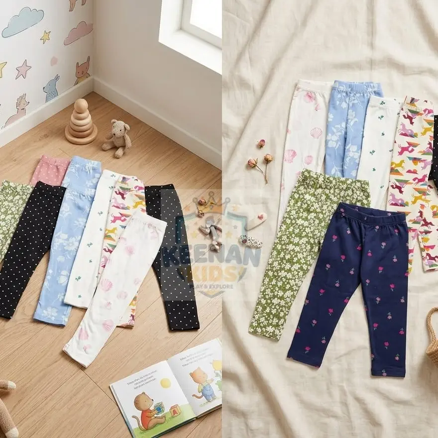 4pcs Legging anak motif murah berkualitas/legging  anak perempuan bahan knit/spandek katun/rayon