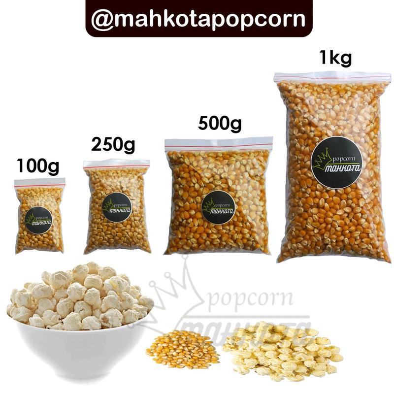 Jagung popcorn mushroom 1kg biji jagung bulat mushroom/jamur jagung mentah camilan food - Popcorn Mahkota 1