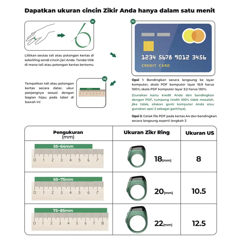 iQibla Zikr Ring Lite E01 Cincin Tasbih Digital Hitung Zikir Harian Muslim Modern Baterai Tahan Lama Cincin Zikir Bonus Adaptor Black Gray 6