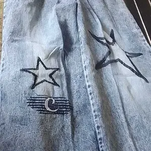 CELANA SKENA KULOT JEANS ANAK PREMPUAN UNTUK USIA 6-13 TAHUN BORDIL BINTANG BESAR ,LUCU KEKINIAN