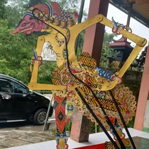 Wayang kulit Sengkuni Standar Bahan Kulit Gapit Bambu Kualitas Terbaik untuk koleksi Anda