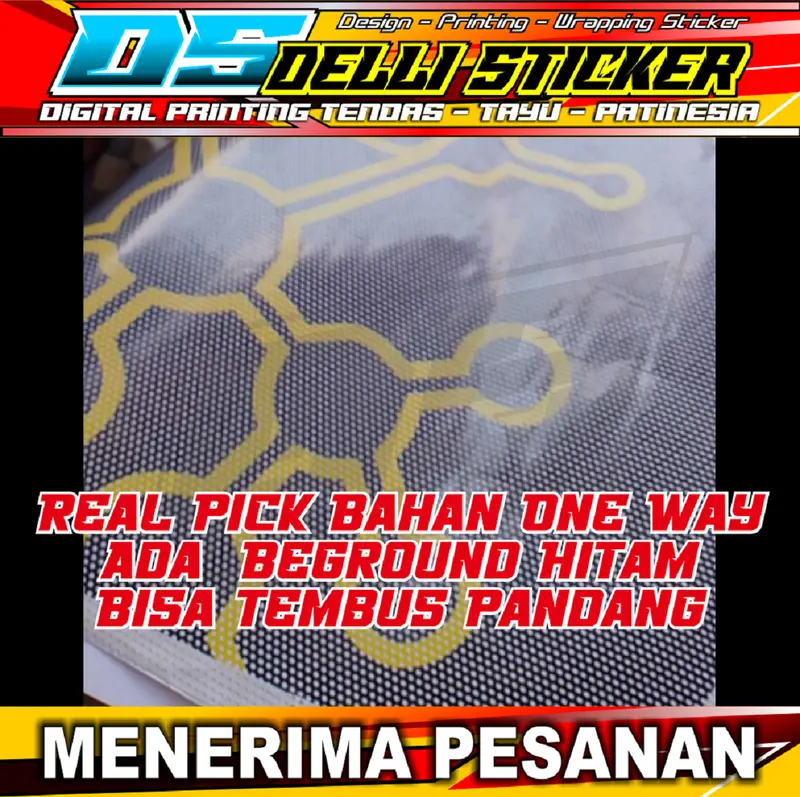Stiker One Way + Kaca Samping Truck Canter Desain Jaring - Jaring No Fear + BIsa Custom Desain Bebas Car 2