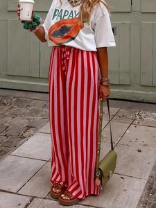 Novedad de moda primavera y otoño: pantalones anchos y holgados para mujer con cordón, cómodos y elegantes, ideales para uso casual