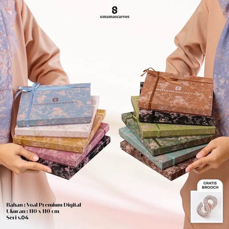 BOX TexlaSecarves dan UMAMASECARVES Free Singnature Brooch new 2