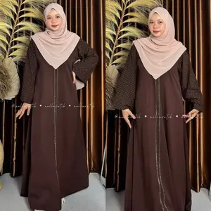 ABAYA MAULID seri warna BUSANA MUSLIMAH WANITA GAMIS PEREMPUAN DRESS BAJU LEBARAN TREND SYARI UMROH HAJI pengajian kondangan healing saudi hitam payet mata2  Pesta Dewasa Gold Mewah Turki Arab Basic Navy pasmina Cantik