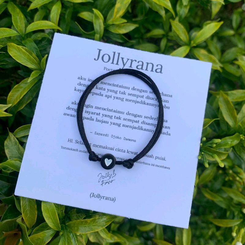 Gelang Couple Mote Love Hitam&Pink Simpel Tali Korea Cube Estetik 2
